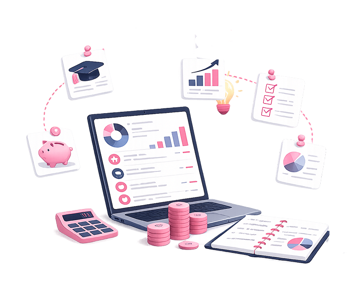 Mujer preocupada revisando sus finanzas